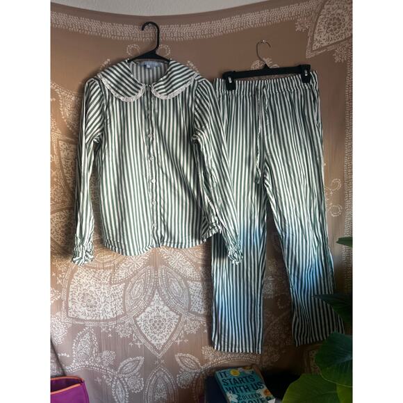 Hill House Cypress Pajama Set Green Stripe - Picture 4 of 8